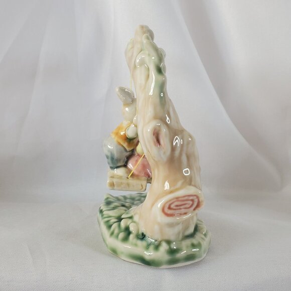 Tales of Bunny Hollow Ceramic Young Bunnies Tree Swing VTG 1993 Albert E Price - Picture 9 of 14